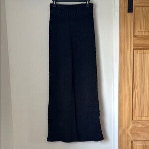Skims Fuzzy Black Wide-Leg Pants